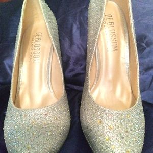 Silver Studded Rhinestone Shoes